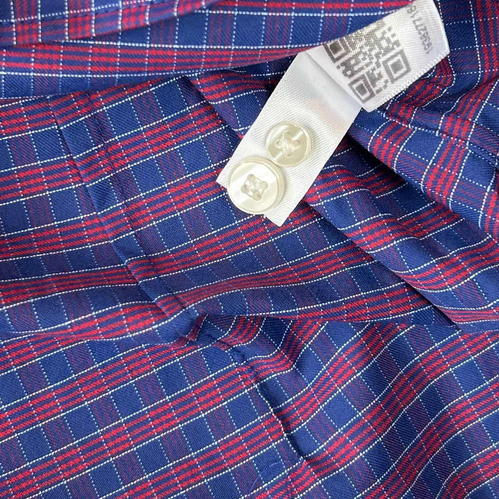 Bonobos Button Down Tailored Fit Plaid Mens M Long Blue Red - Picture 8 of 9